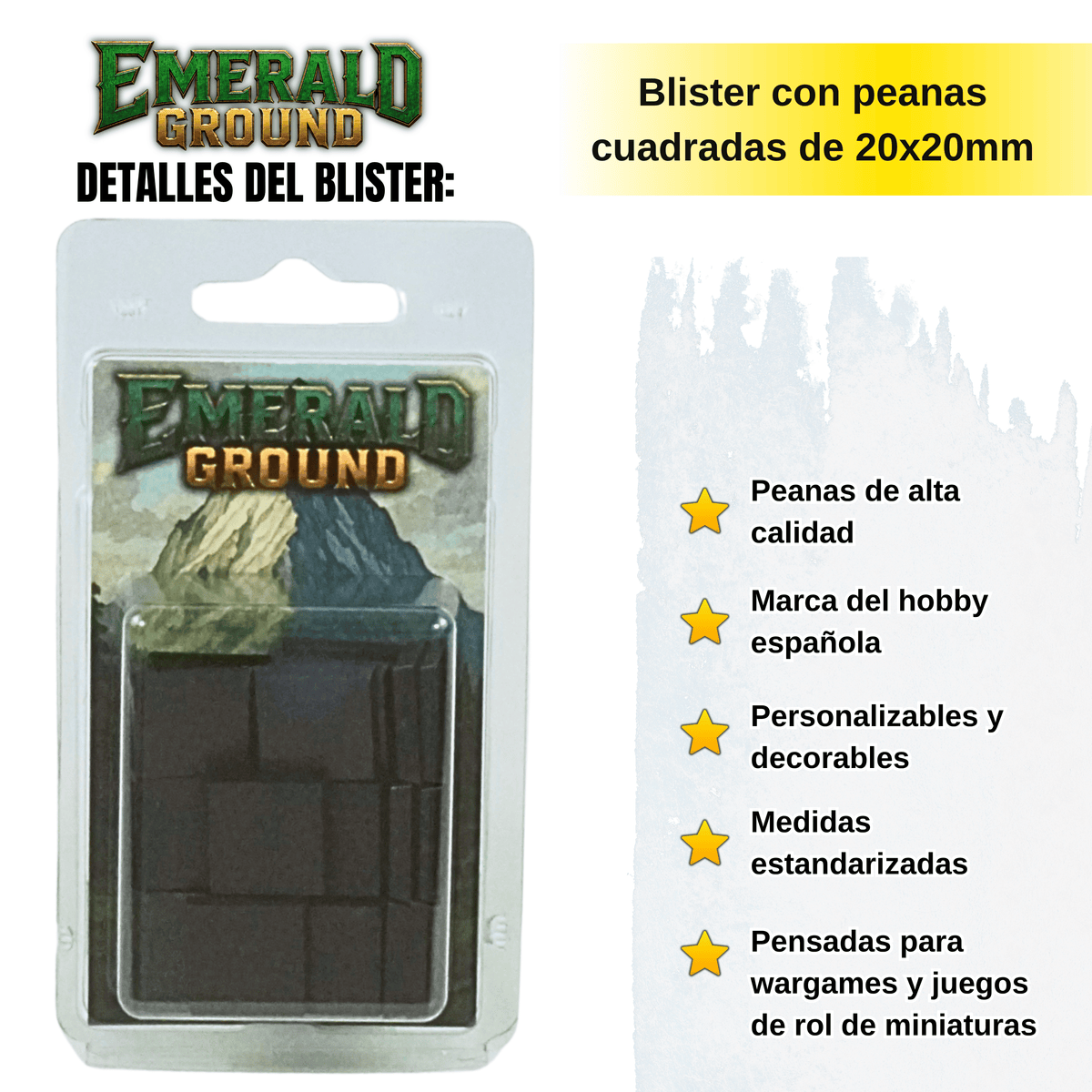 Peanas cuadradas de 20x20mm
