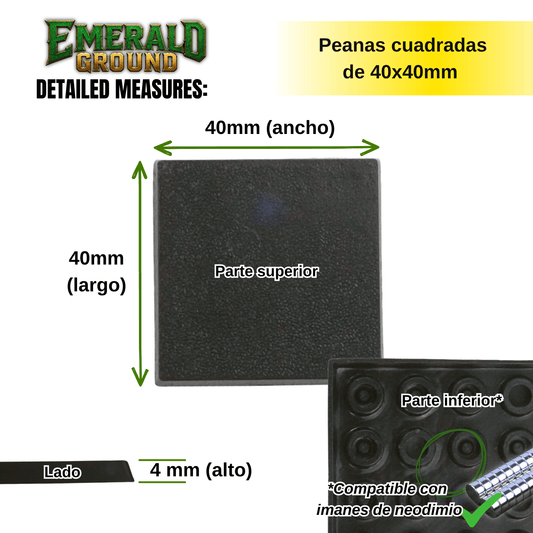 Peanas cuadradas de 40x40mm