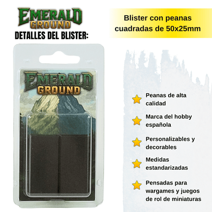 Peanas cuadradas de 50x25mm