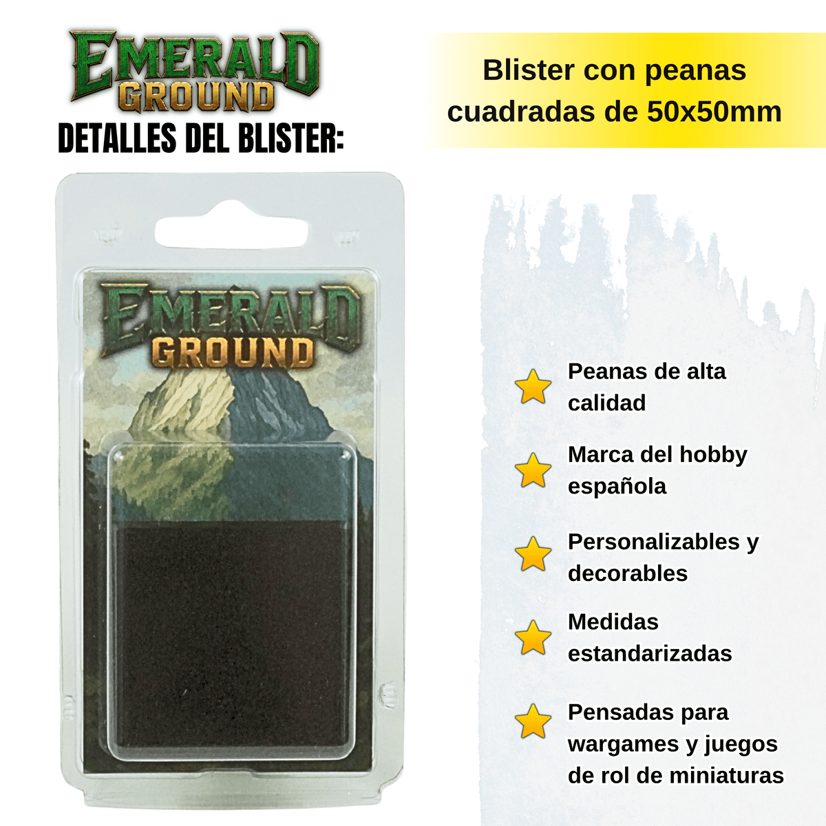 Peanas cuadradas de 25x25mm