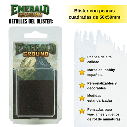 Peanas cuadradas de 25x25mm