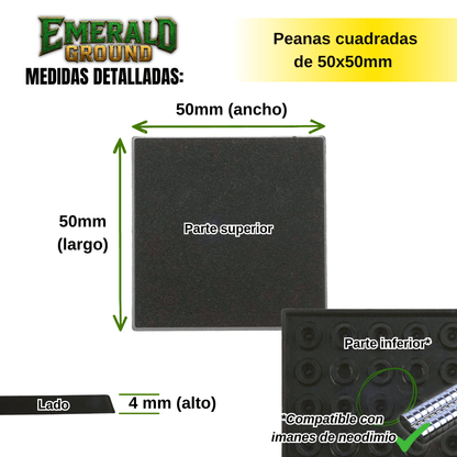Peanas cuadradas de 50x50mm