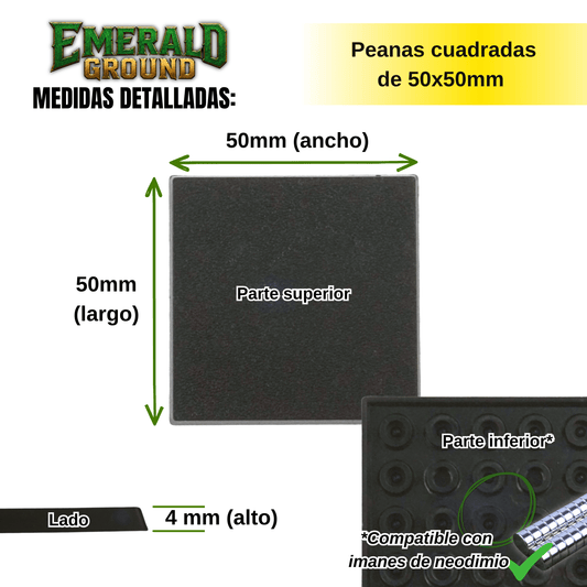 Peanas cuadradas de 50x50mm