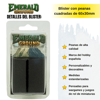 Peanas cuadradas de 60x30mm