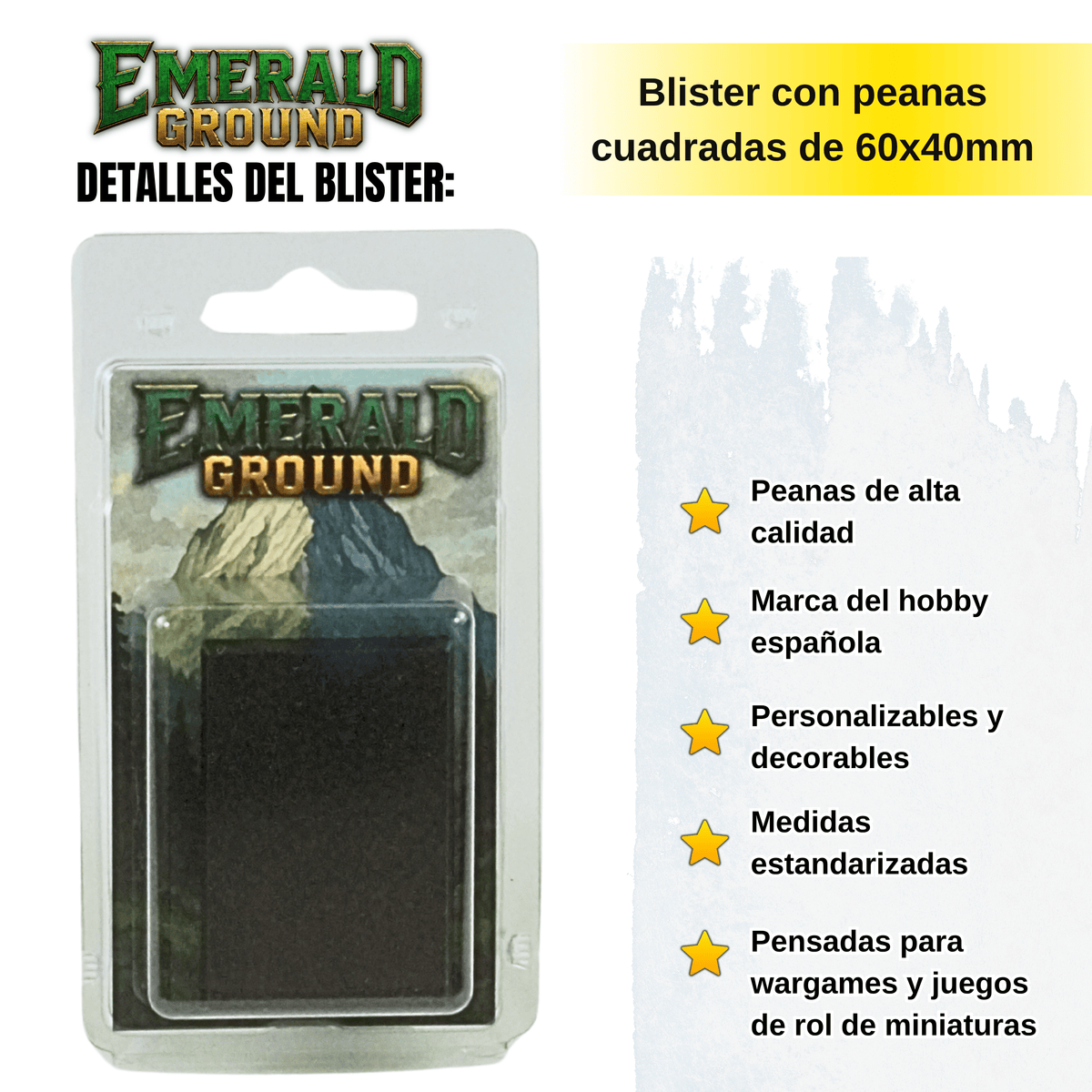 Peanas cuadradas de 60x40mm