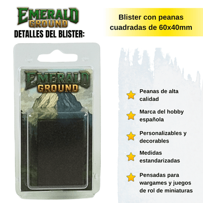 Peanas cuadradas de 60x40mm
