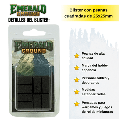 Peanas cuadradas de 25x25mm con ranura