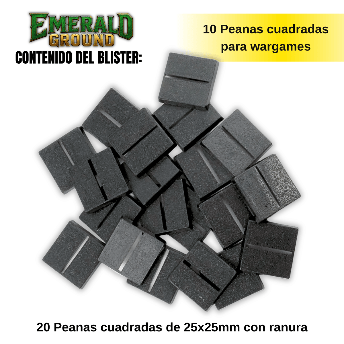 Peanas cuadradas de 25x25mm con ranura