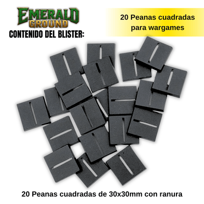 Peanas cuadradas de 30x30mm con ranura