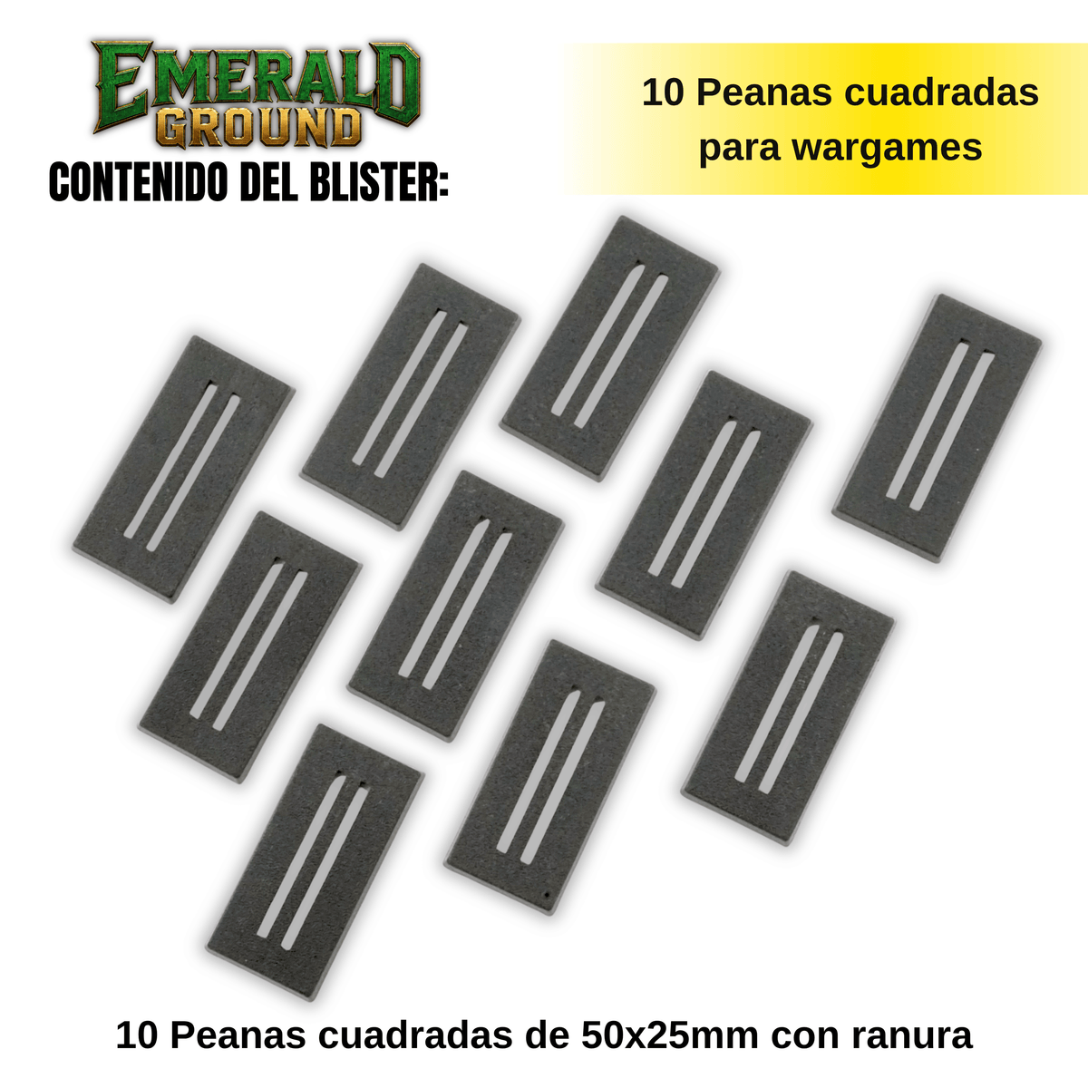 Peanas cuadradas de 50x25mm con ranura
