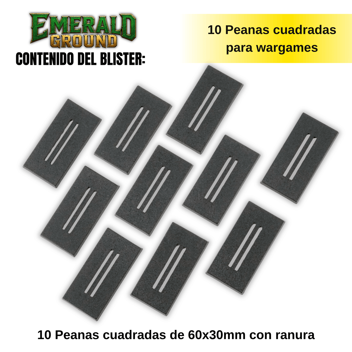 Peanas cuadradas de 60x30mm con ranura