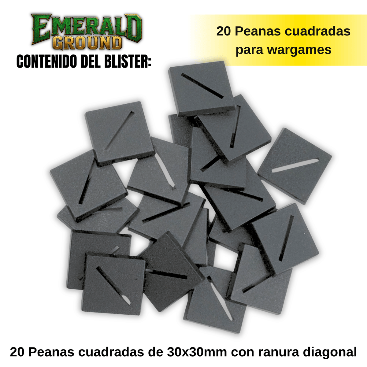 Peanas cuadradas de 30x30mm con ranura diagonal
