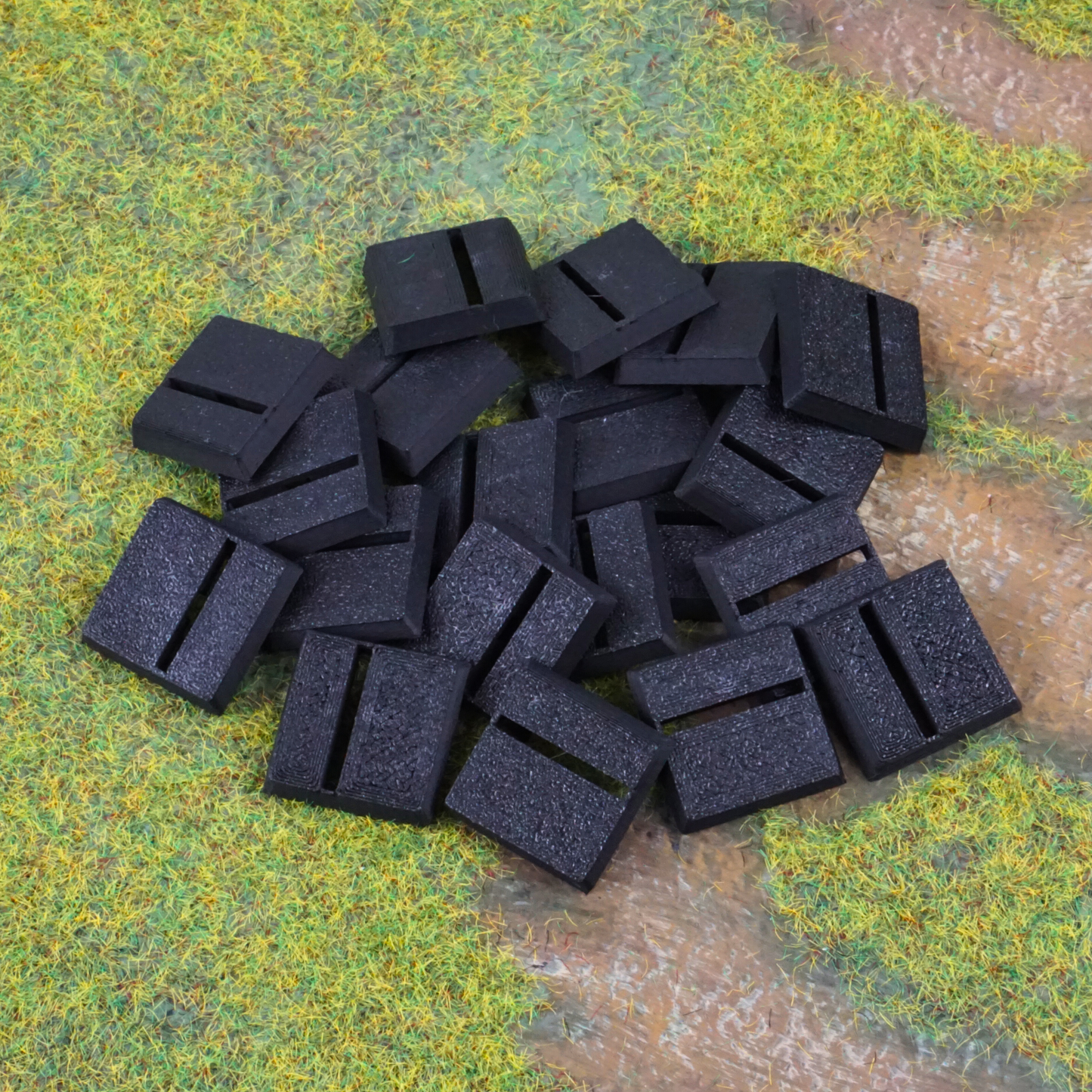 20mm - Square bases with horizontal slot (20 units)