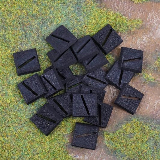 20mm - Square bases with semi-diagonal slot R (20 units)