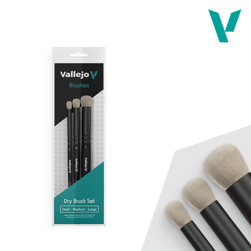 Natural Bristle Dry Brush Set - S, M, and L