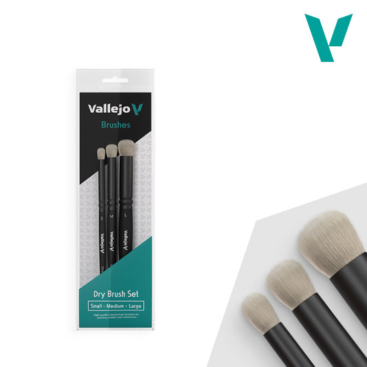 Natural Bristle Dry Brush Set - S, M, and L